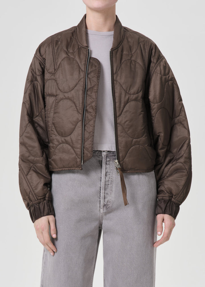 Iona Quilted Jacket in Taupe