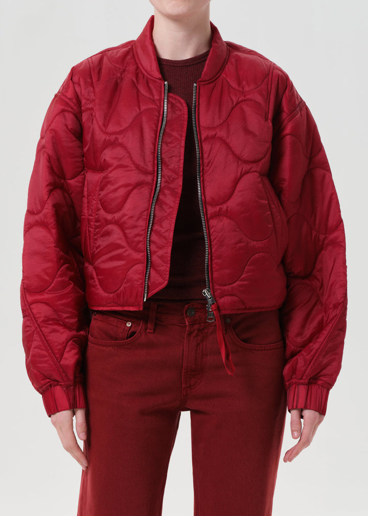 Iona Quilted Jacket in Tomato