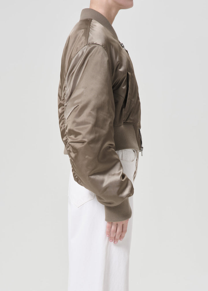 Shoreditch Ski Club x AGOLDE Jett Bomber Jacket in Sage