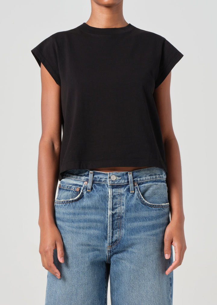 Bryce Cap Sleeve Tee in Black