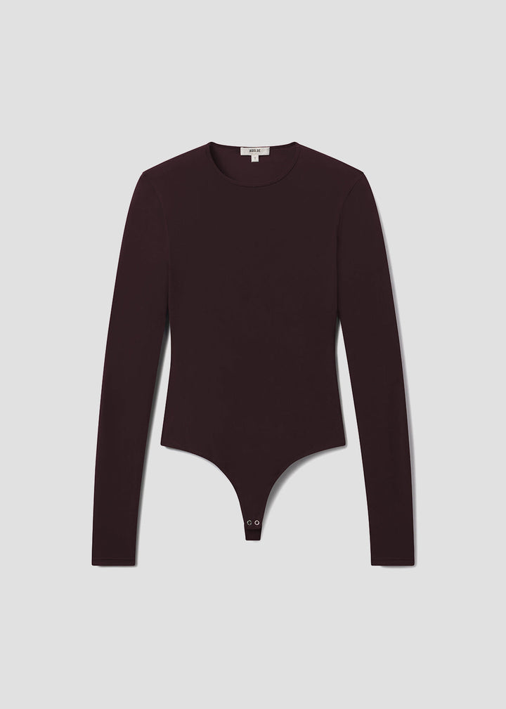 Aura Long Sleeve Bodysuit in Chocolate