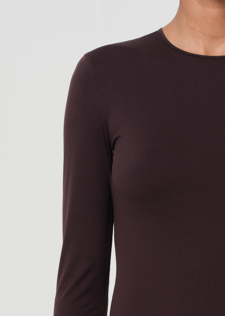 Aura Long Sleeve Bodysuit in Chocolate