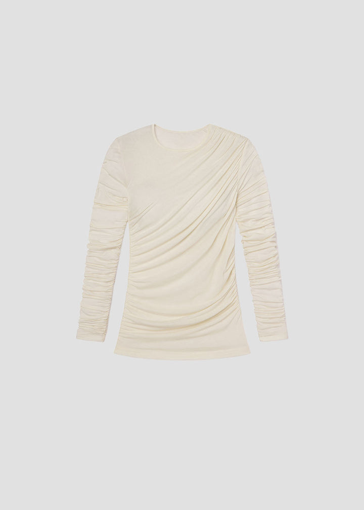 Tania Twist Tee in Oat Milk