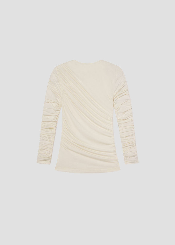 Tania Twist Tee in Oat Milk