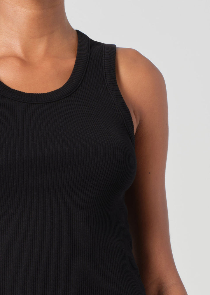 Shrunken Poppy Tank in Black