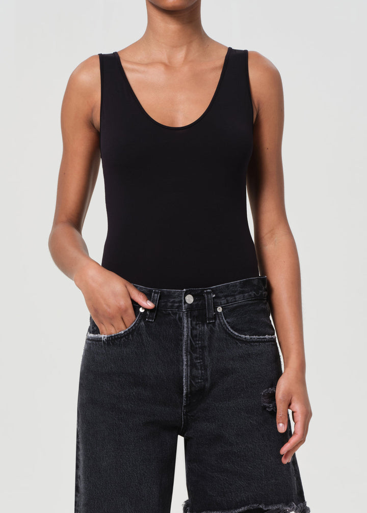 Tora Tank Bodysuit in Black