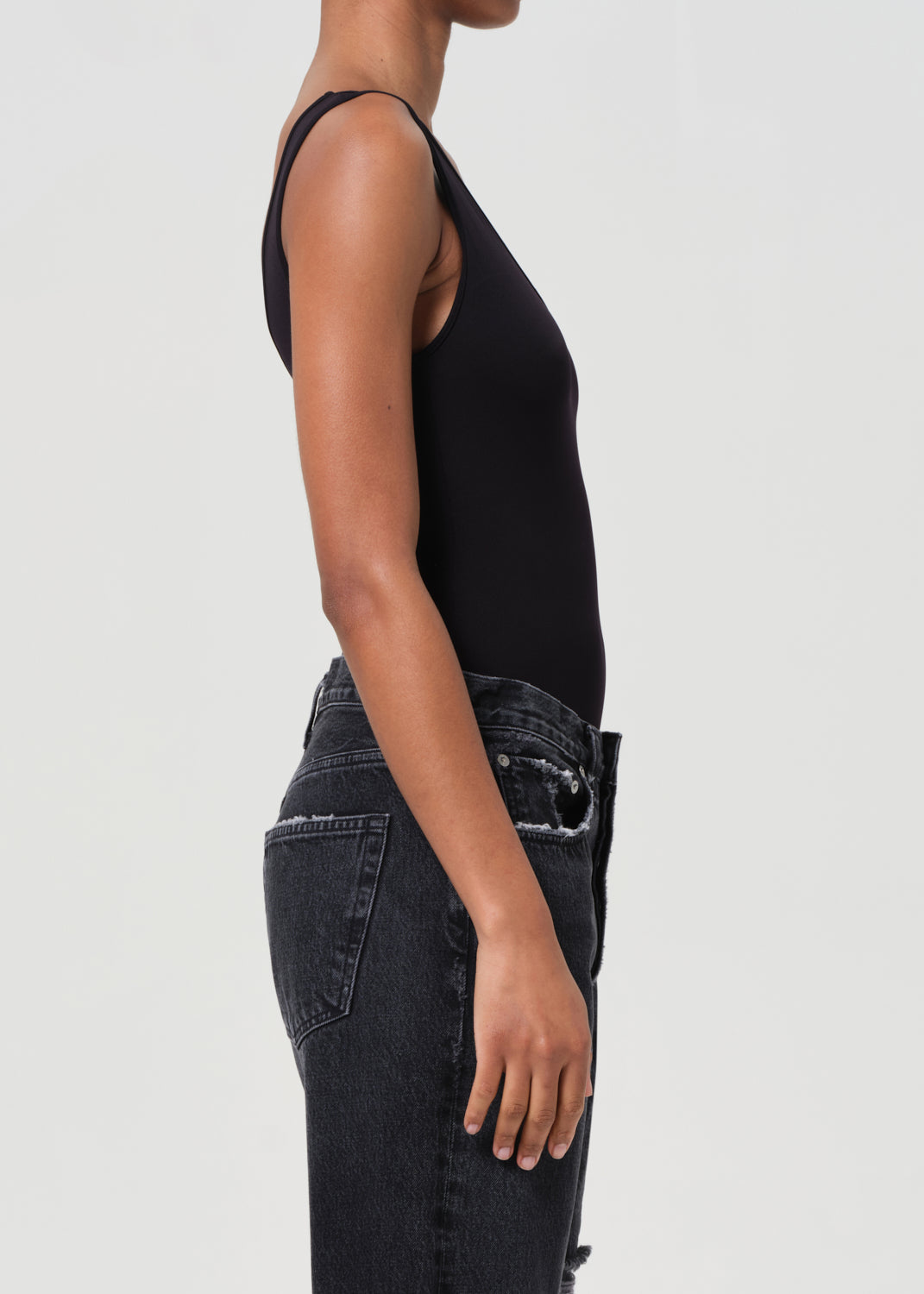Tora Tank Bodysuit in Black