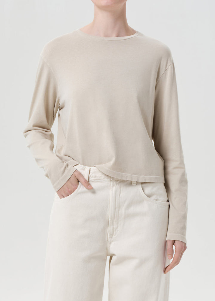 Sydney Long Sleeve Tee in Rice Grass