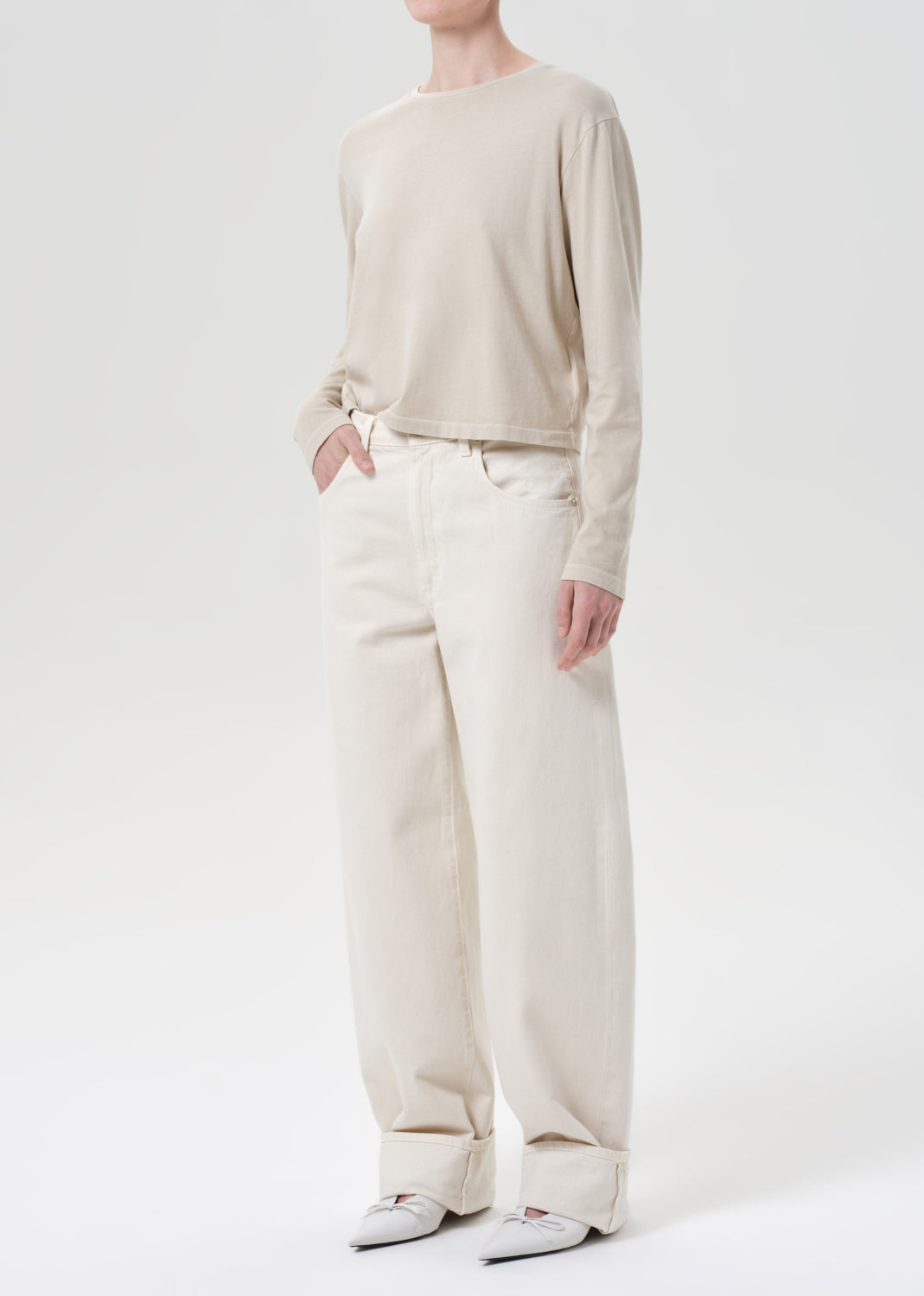 Sydney Long Sleeve Tee in Rice Grass