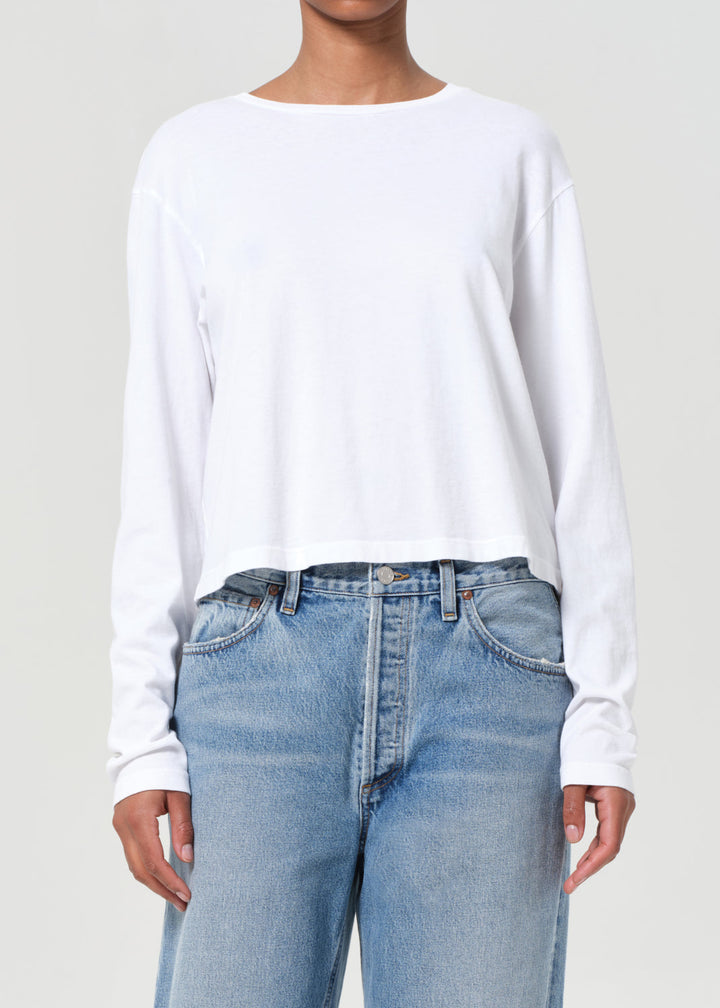 Sydney Long Sleeve Tee in White