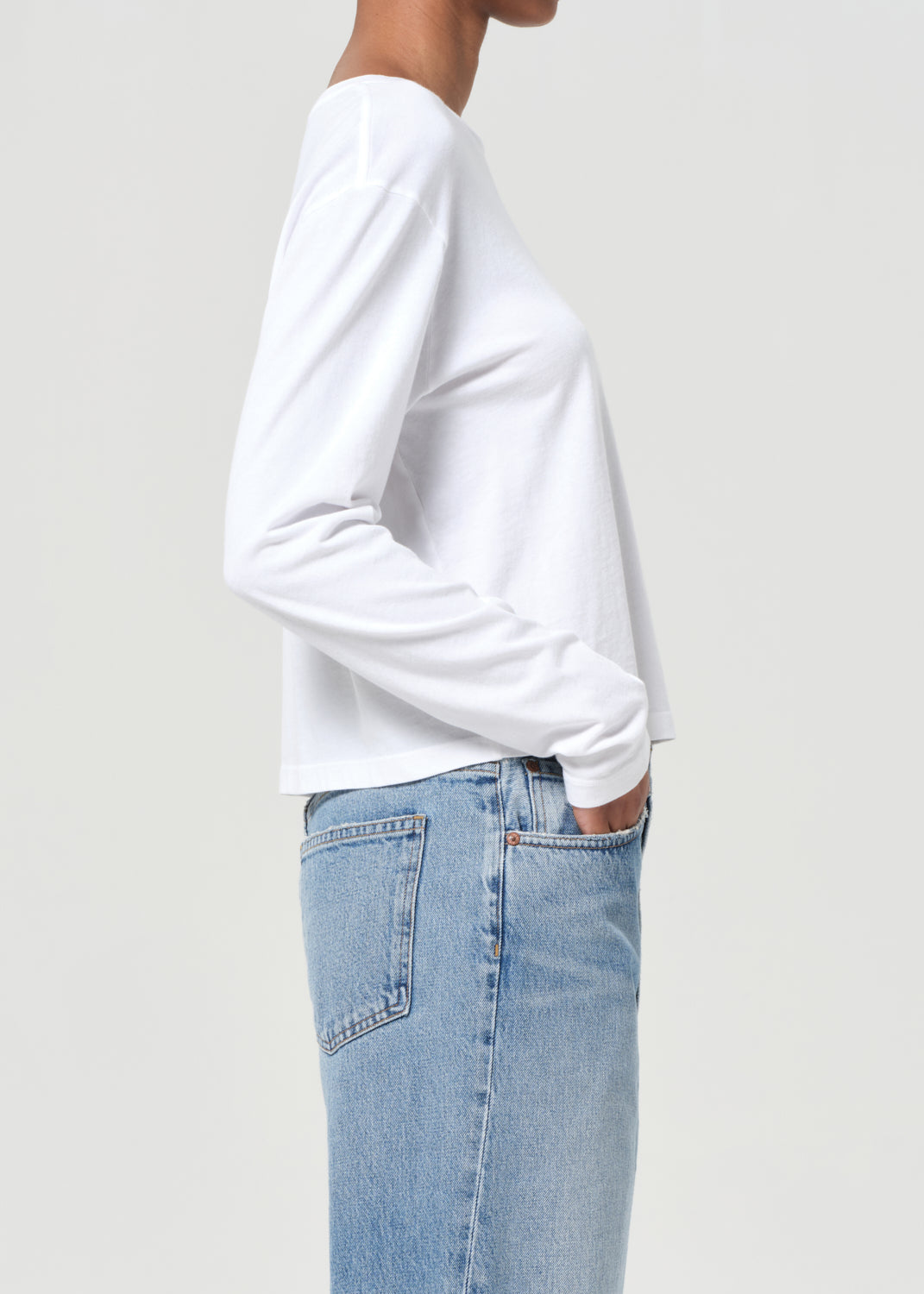 Sydney Long Sleeve Tee in White