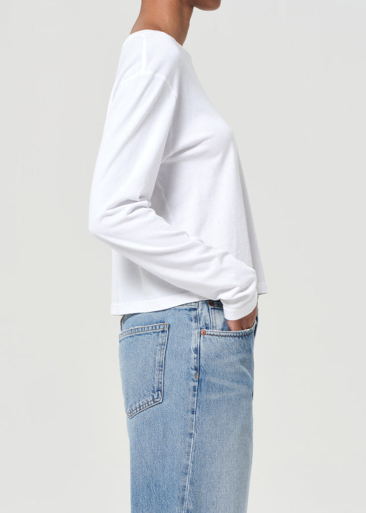 Sydney Long Sleeve Tee in White