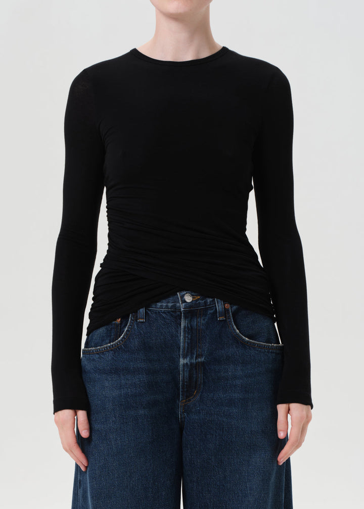 Eve Twist Tee in Black
