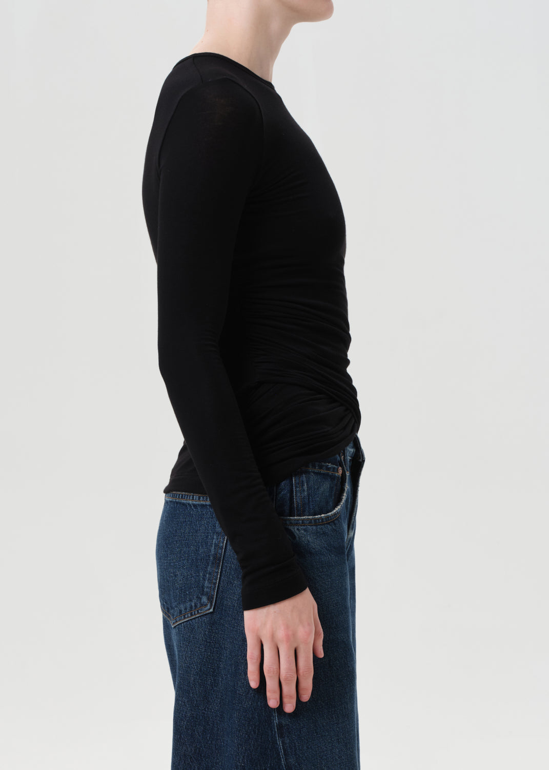 Eve Twist Tee in Black