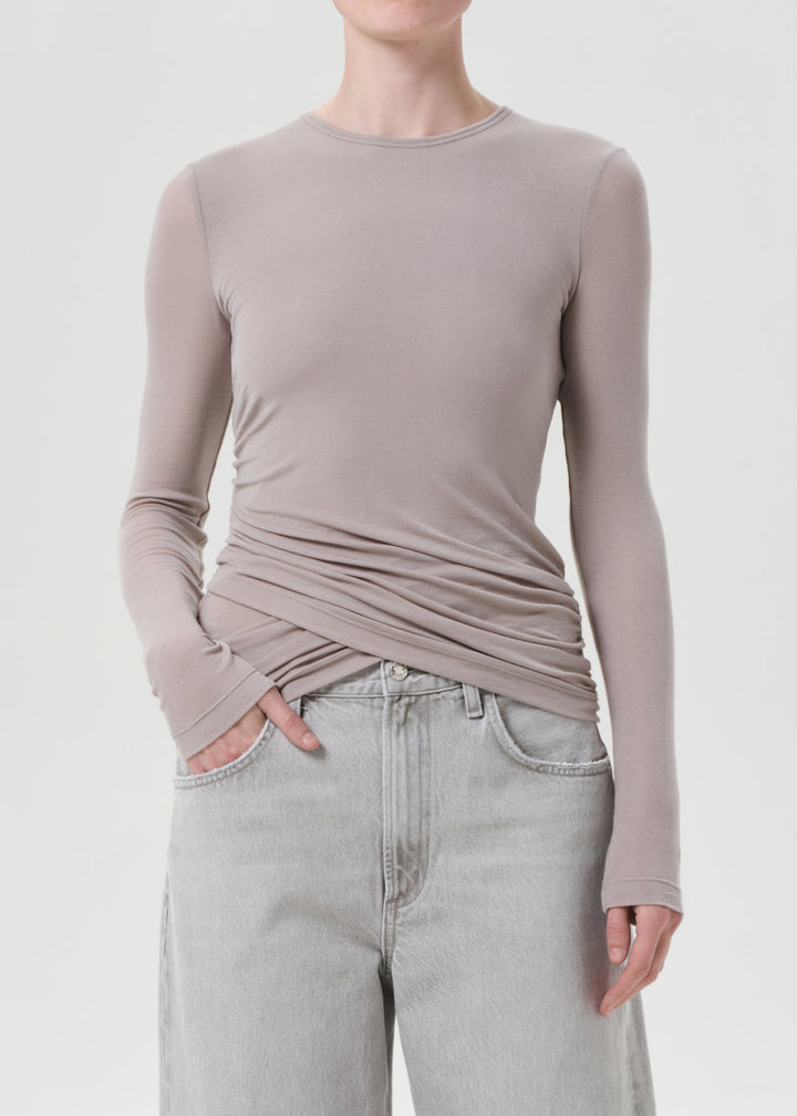 Eve Twist Tee in Dolphin