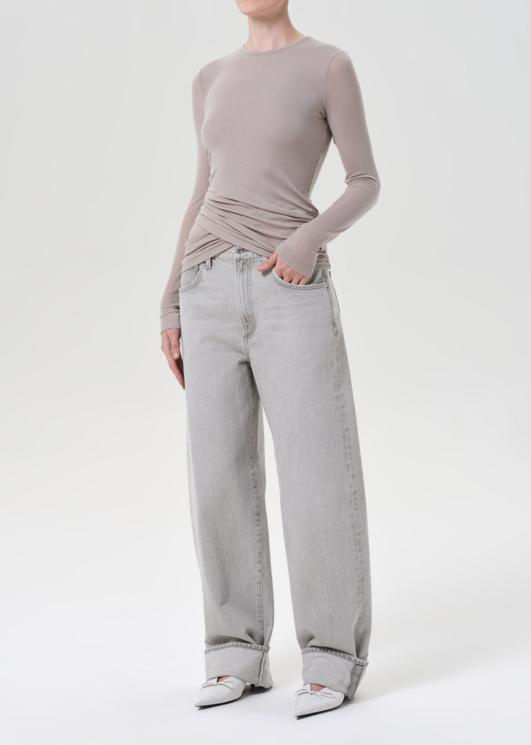 Eve Twist Tee in Dolphin