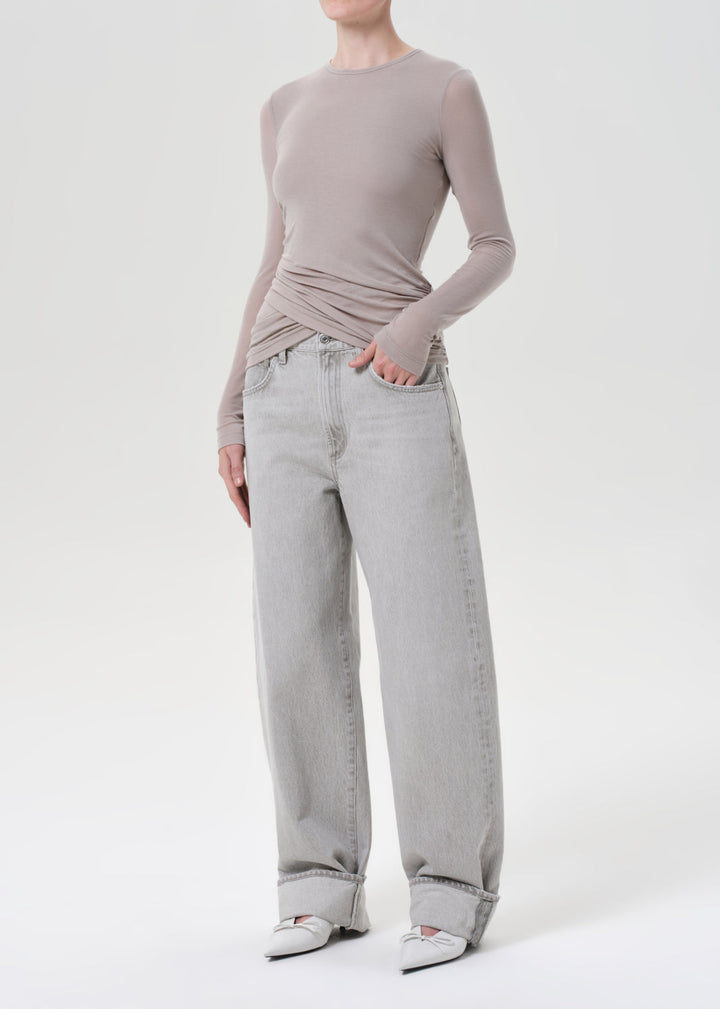 Eve Twist Tee in Dolphin