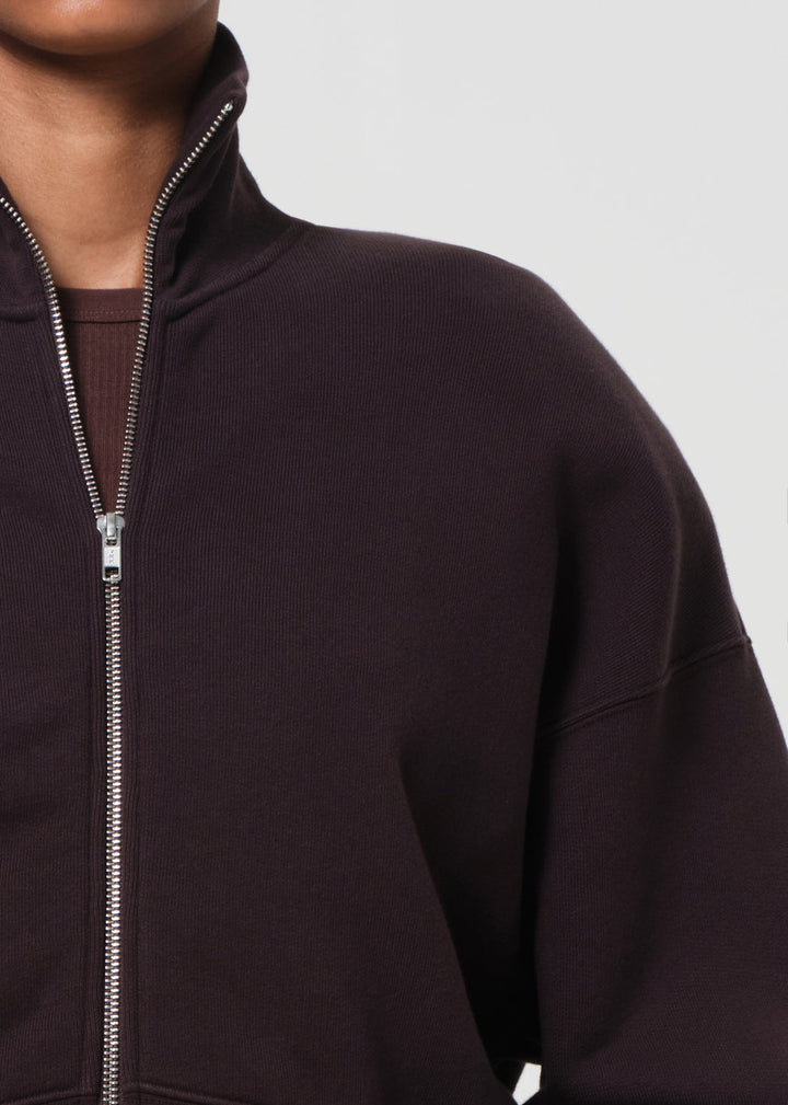 Darby Zip Up in Chocolate