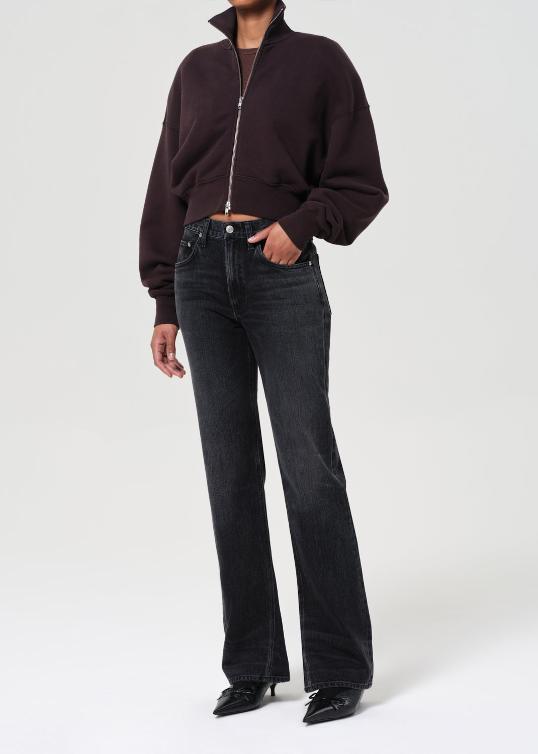 Darby Zip Up in Chocolate