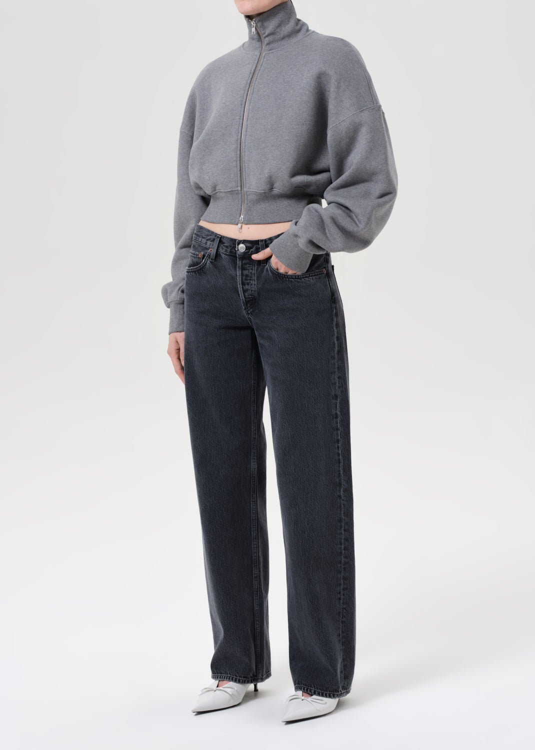 Darby Zip Up in Grey Heather