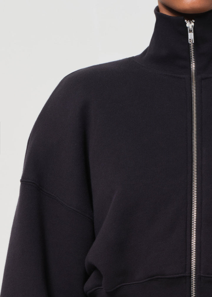 Darby Zip Up in Washed Black