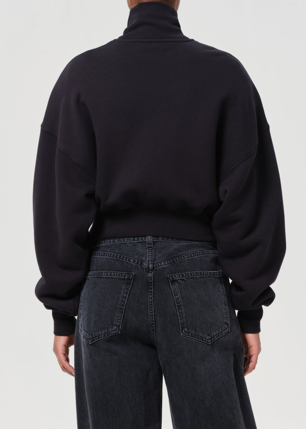 Darby Zip Up in Washed Black