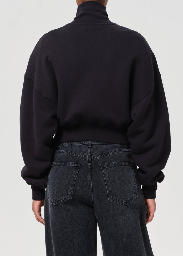 Darby Zip Up in Washed Black