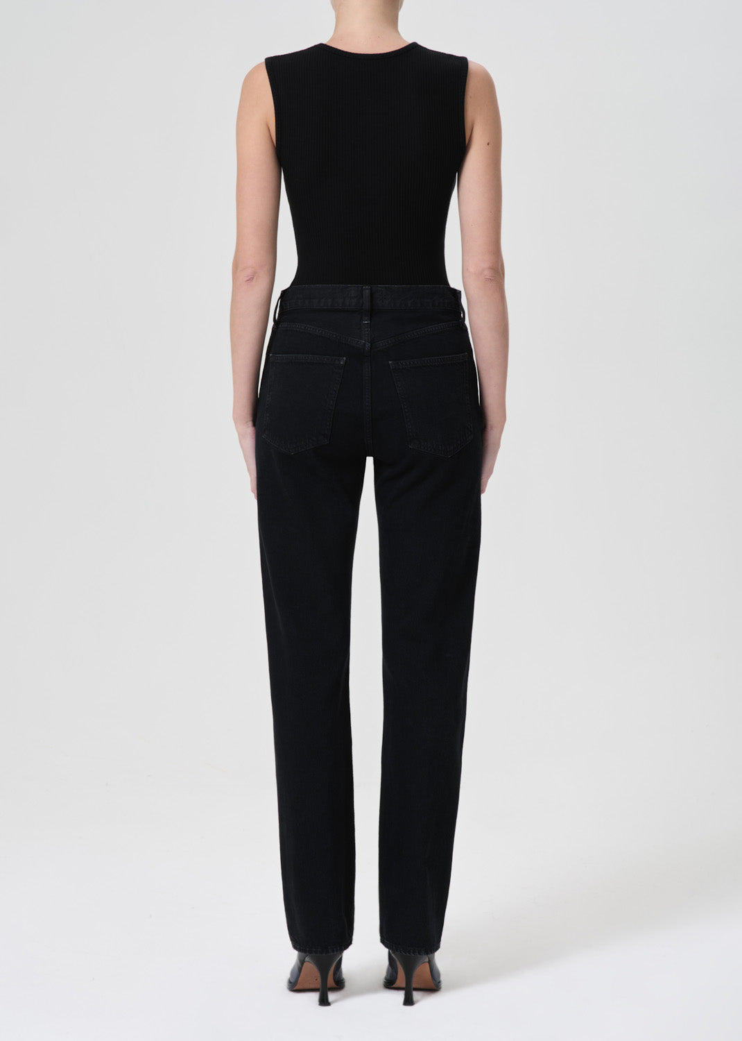 90's Pinch Waist High Rise Straight Long in Crushed