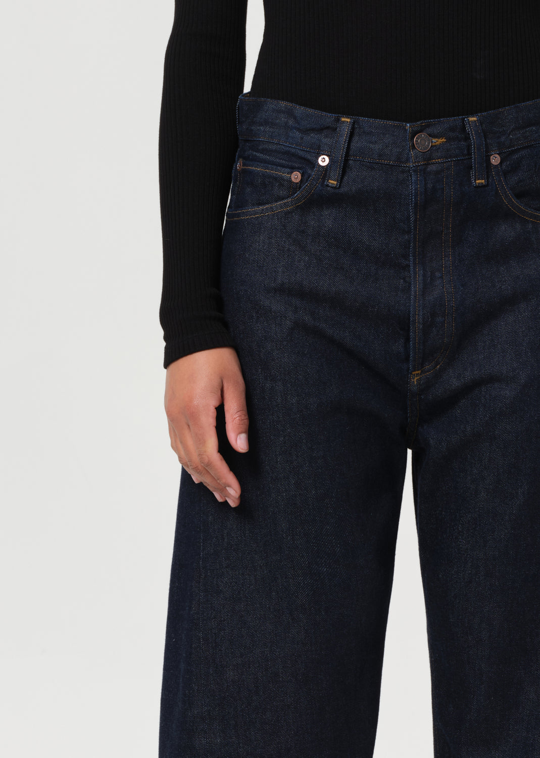 Luna High Rise Pieced Taper in Rinse