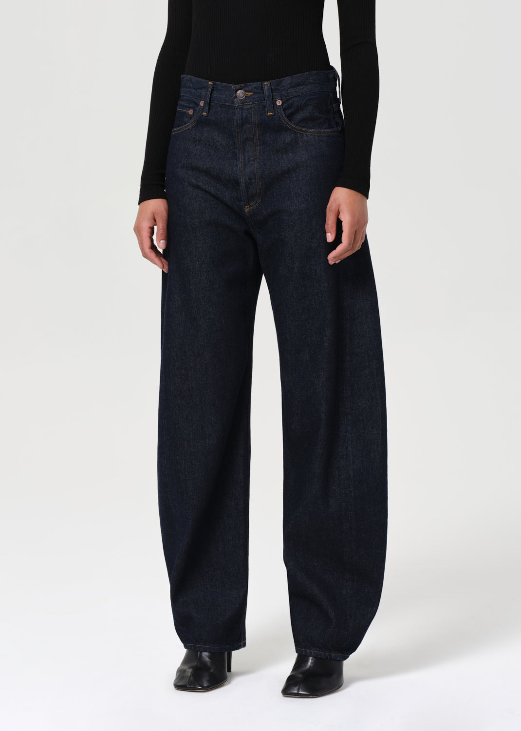 Luna High Rise Pieced Taper in Rinse