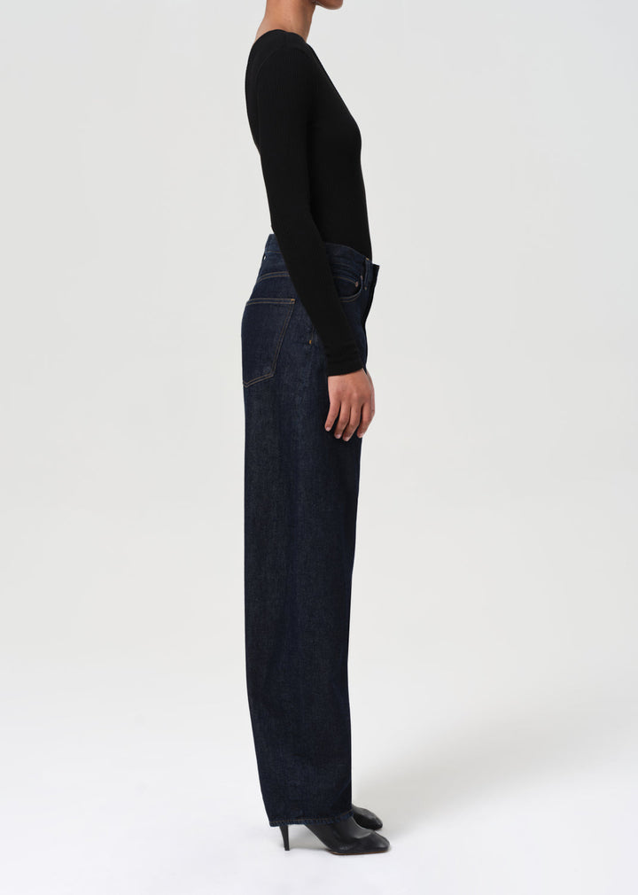 Luna High Rise Pieced Taper in Rinse