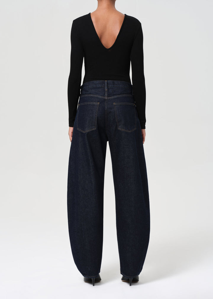Luna High Rise Pieced Taper in Rinse