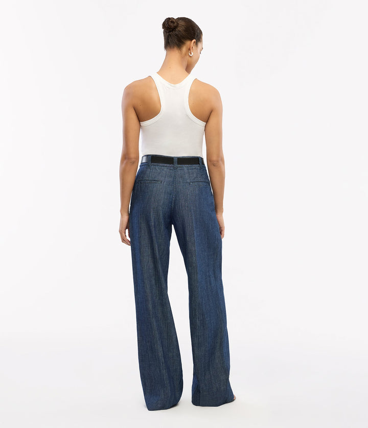 Chambray Relaxed Wide Leg Pant