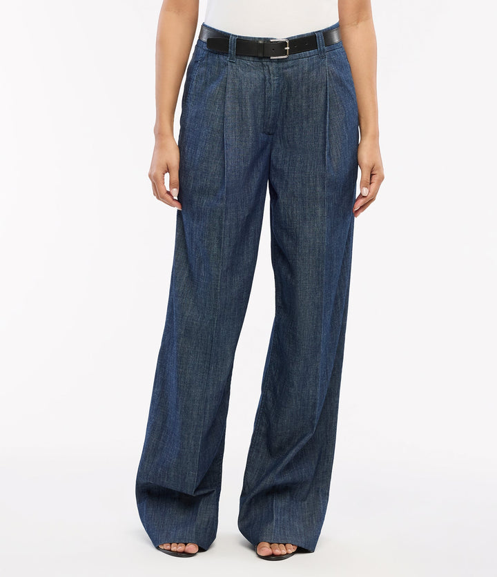 Chambray Relaxed Wide Leg Pant