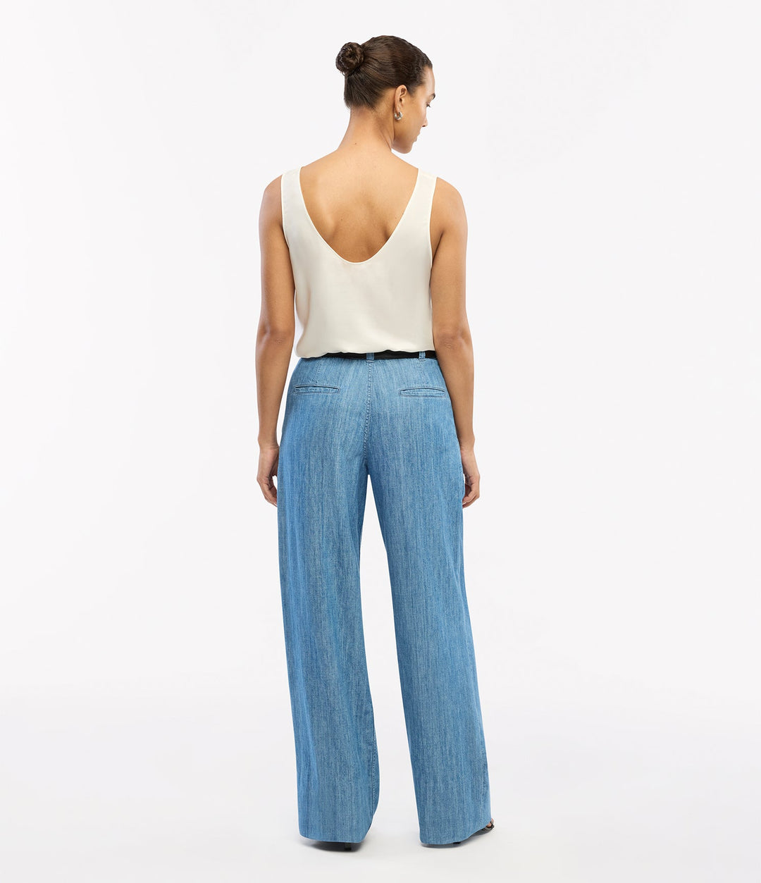 Chambray Relaxed Wide Leg Pant