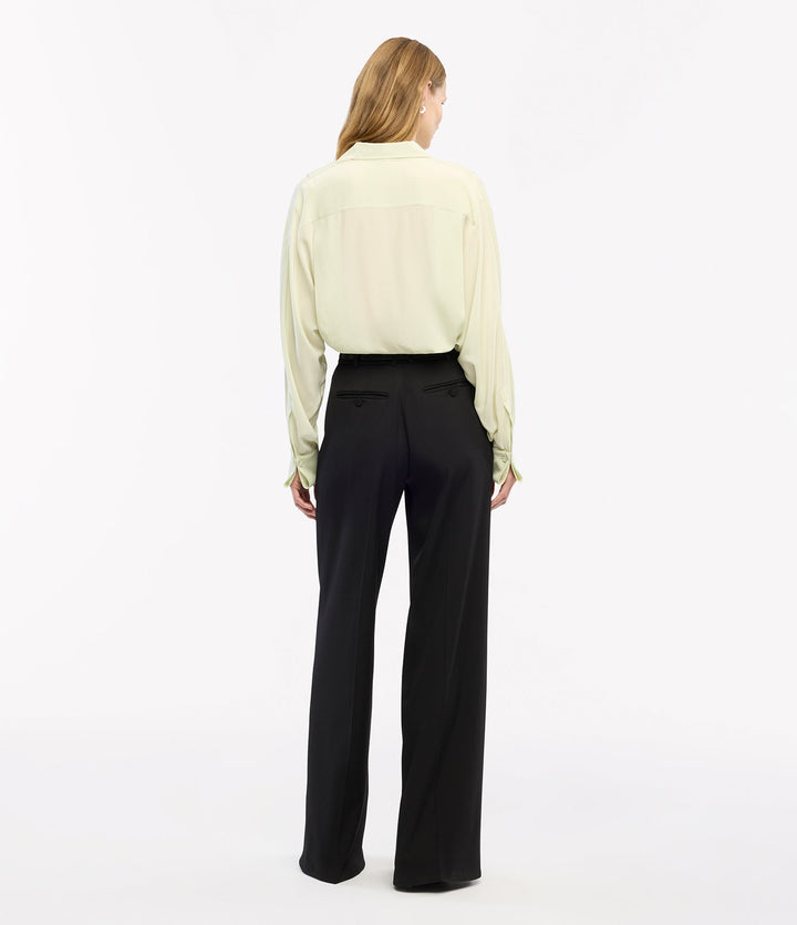 Silk Pleated Wrap Shirt