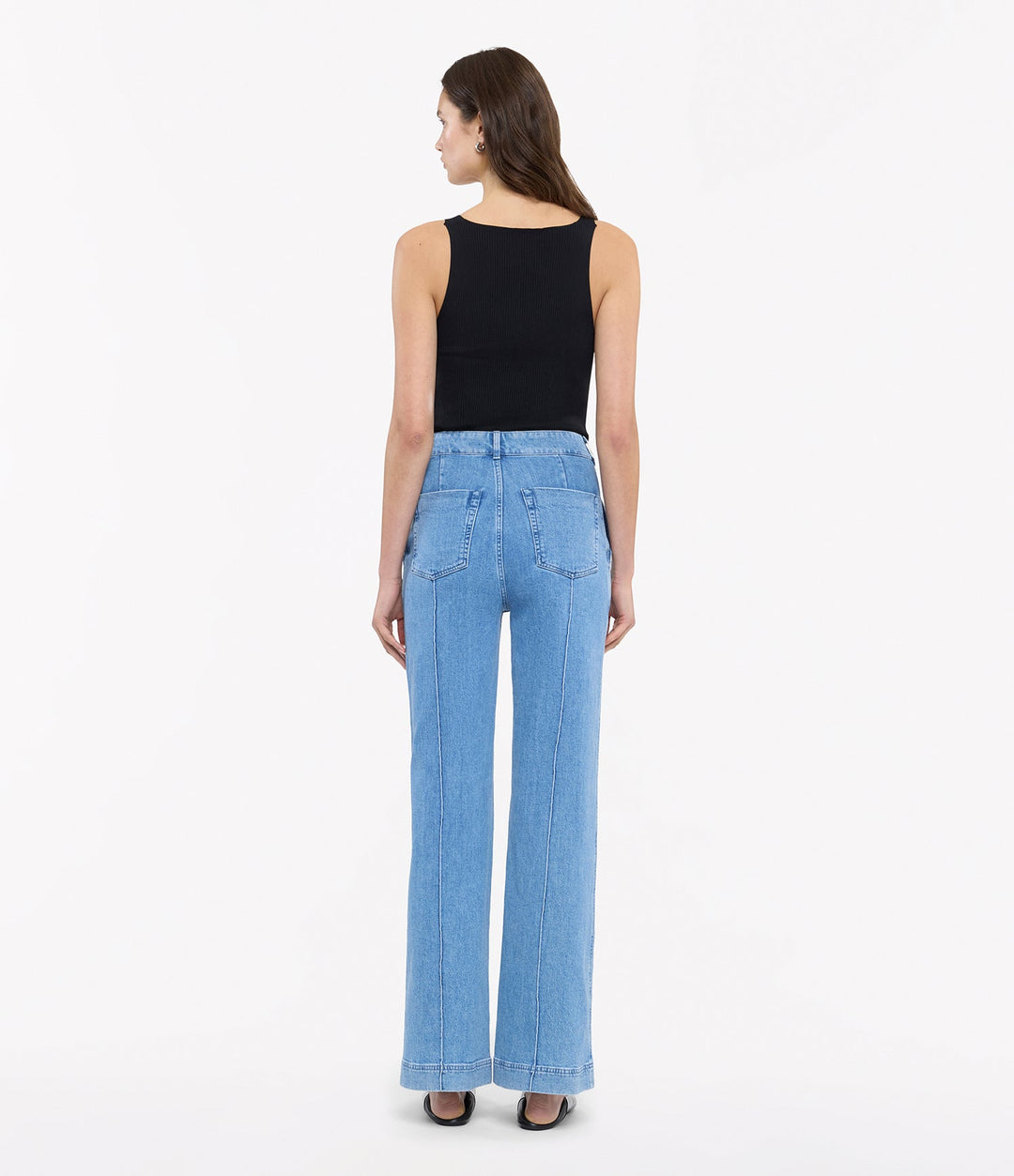 High Waisted Denim Trouser