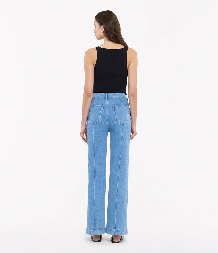 High Waisted Denim Trouser