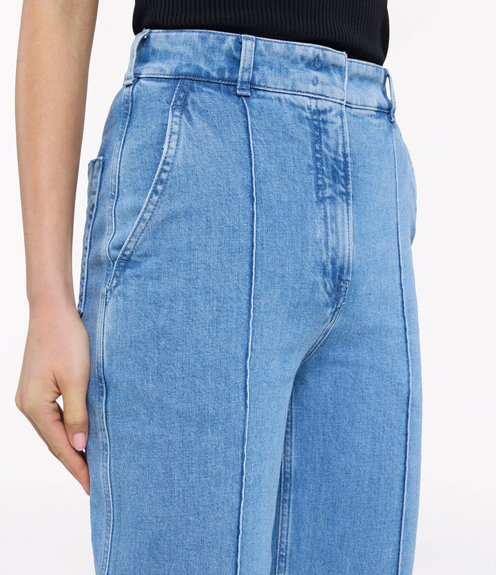 High Waisted Denim Trouser