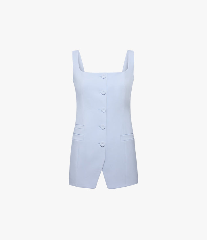 Square Neck Buttoned Top