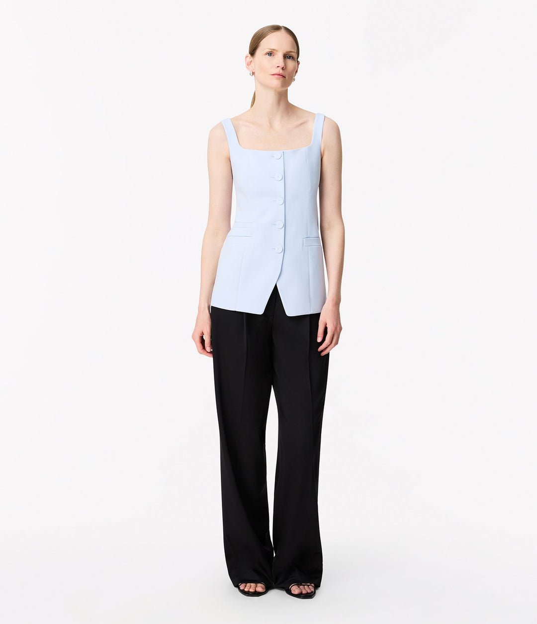 Square Neck Buttoned Top