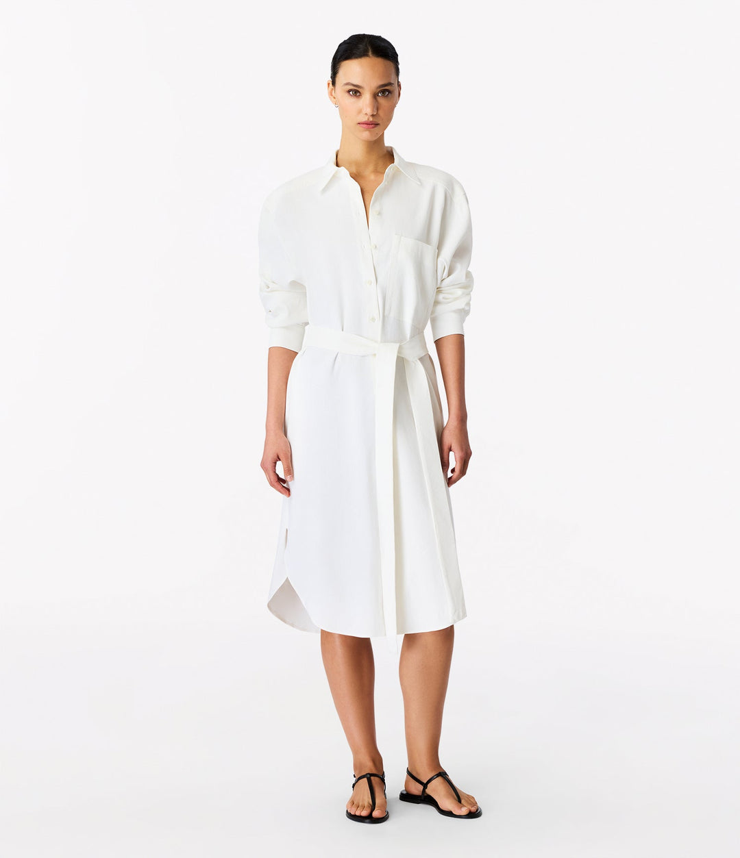 Pleat Back Shirt Dress