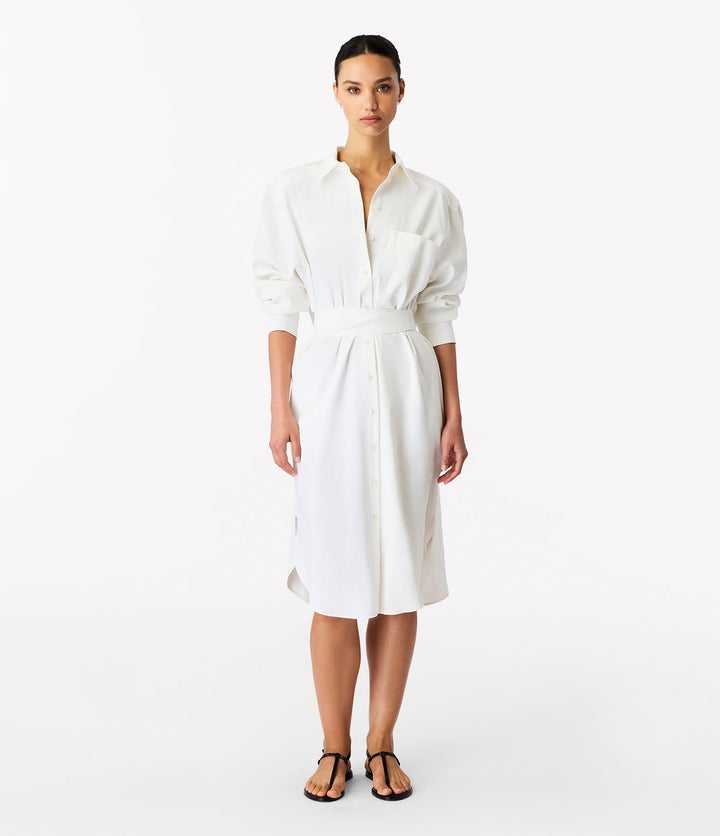 Pleat Back Shirt Dress