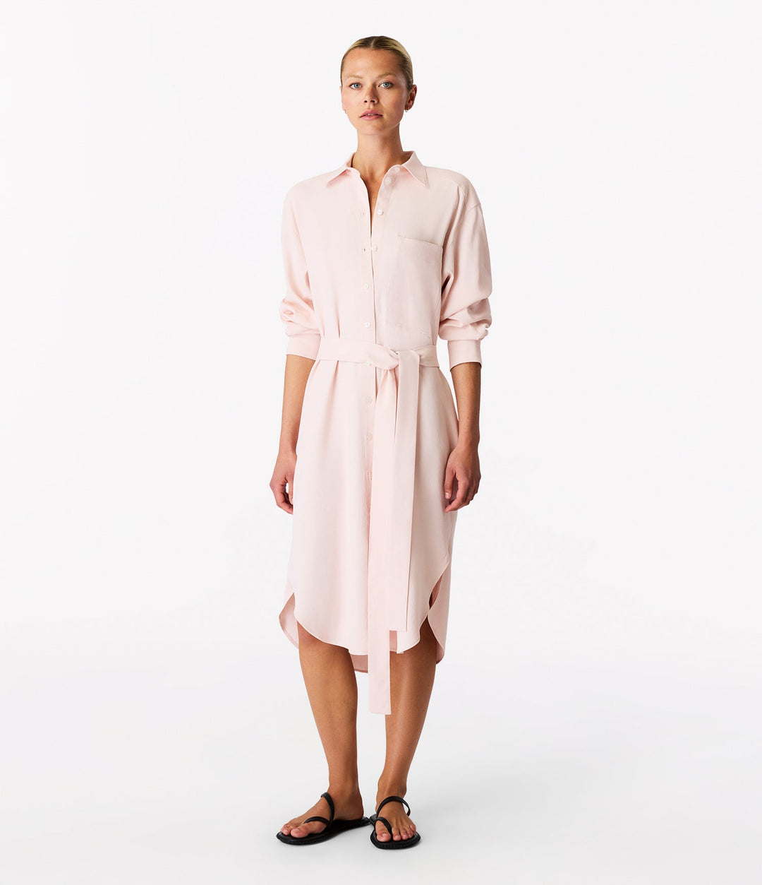 Pleat Back Shirt Dress