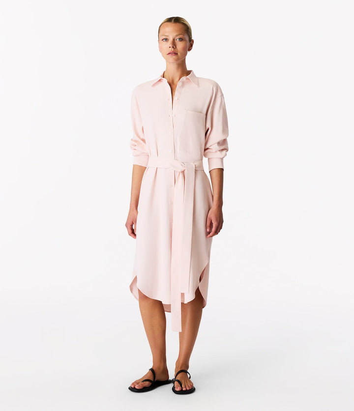 Pleat Back Shirt Dress