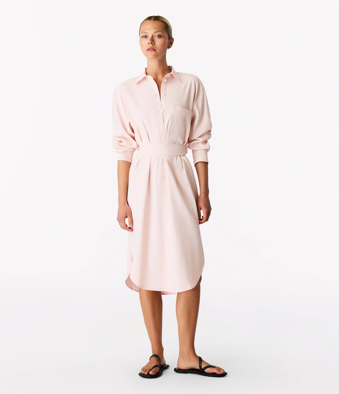 Pleat Back Shirt Dress