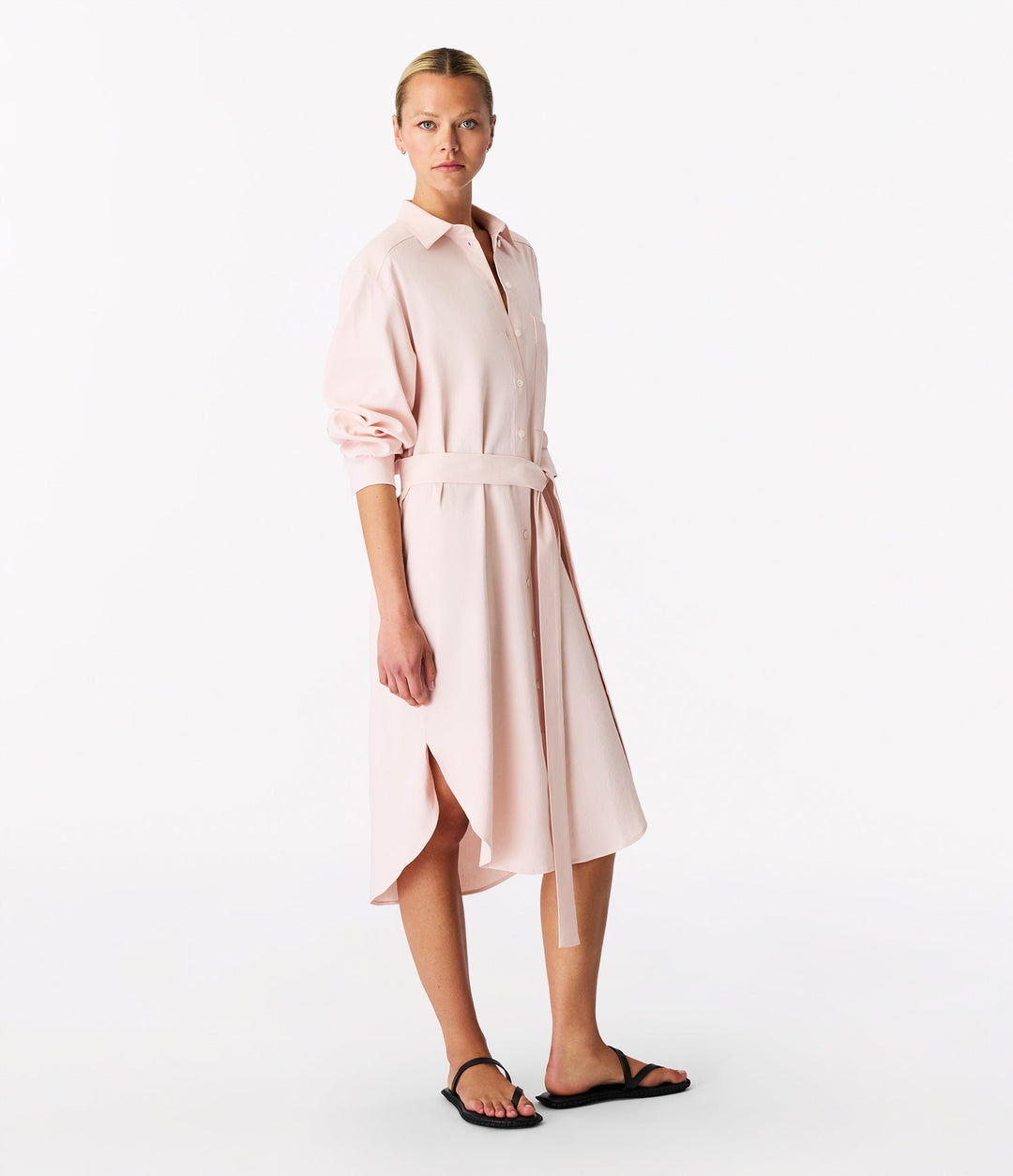 Pleat Back Shirt Dress