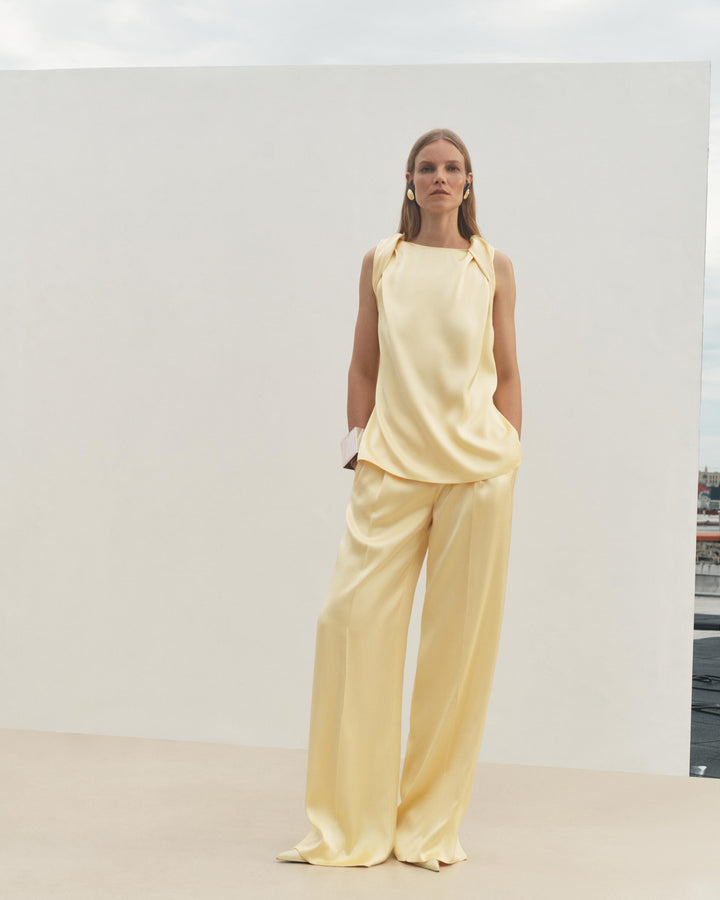 Satin Pleated Trouser