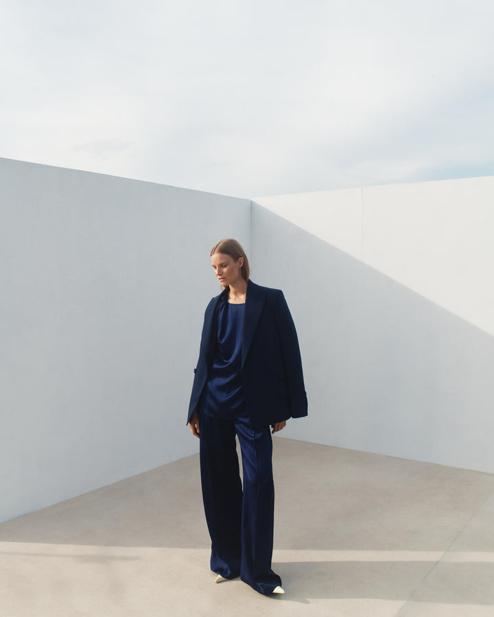 Satin Pleated Trouser