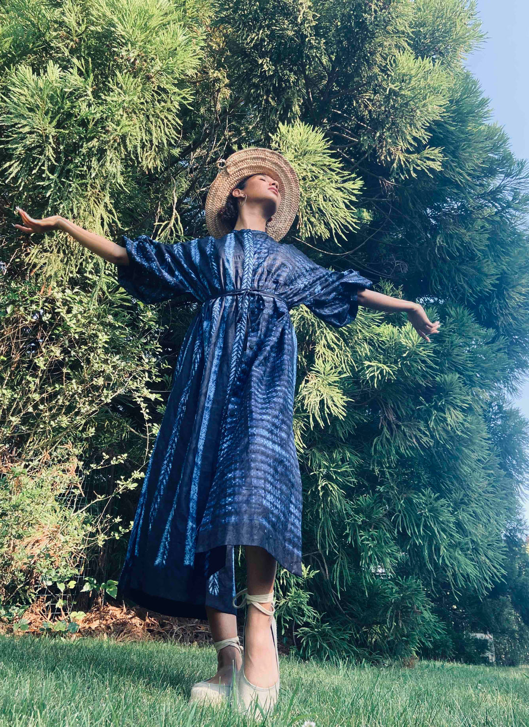 Aster Indigo Adire Shirtdress